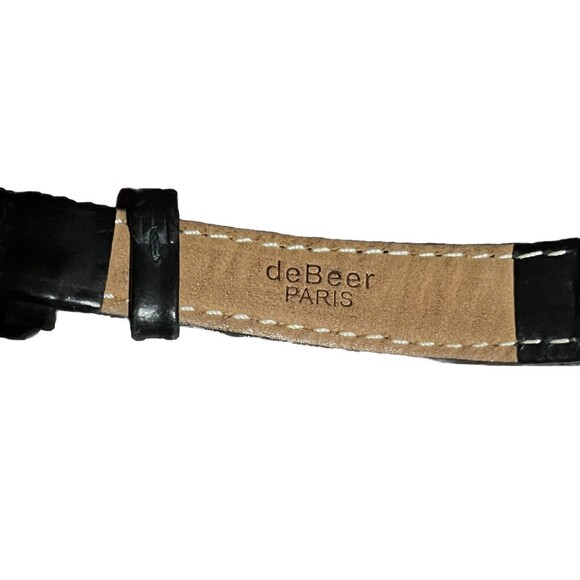 Coach‎ Wrist Watch Ladies Analog Date Logo Silver-tone deBeer Black Leather Band - Picture 9 of 9